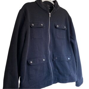 Marc Anthony Charcoal Black Utility Zip-Up Jacket